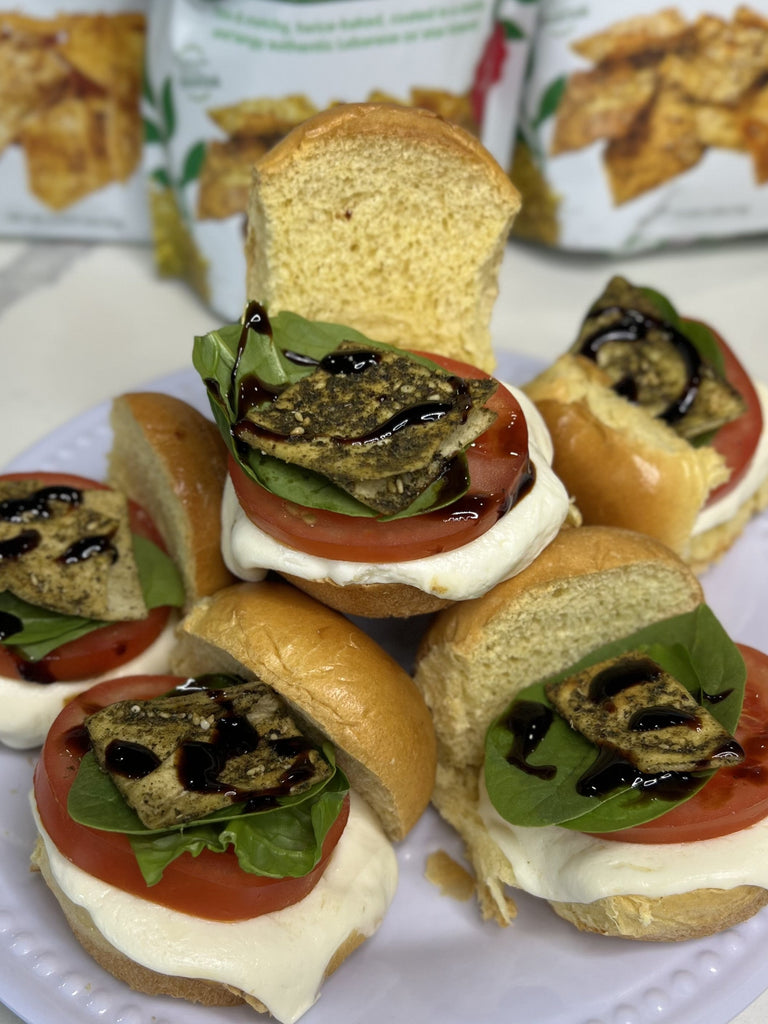 Caprese Sliders with Za'atar Pita Chips