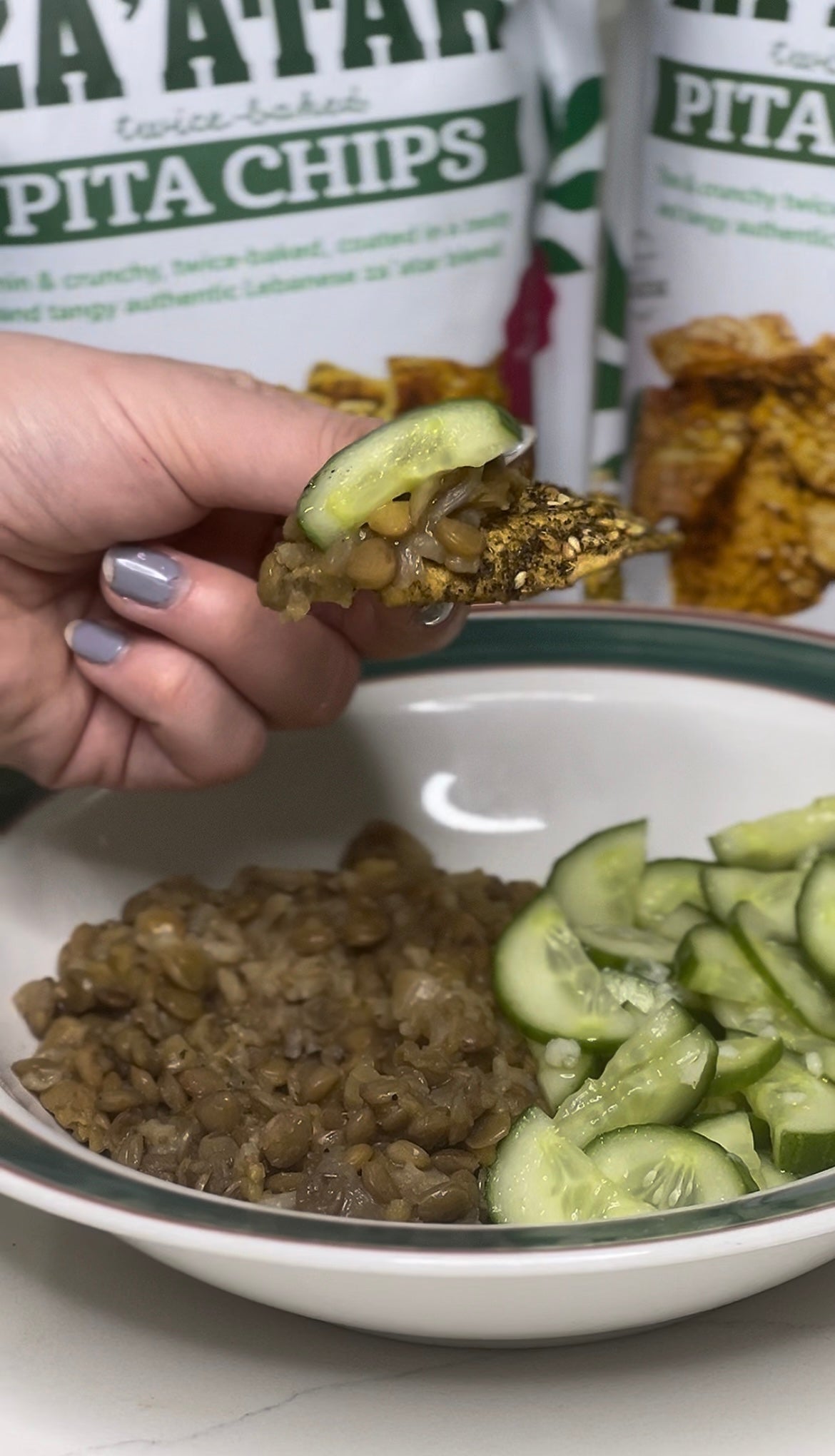 Mujadara with Cucumber Salad