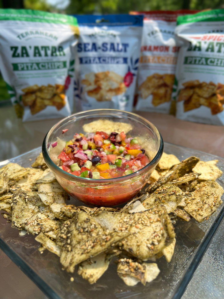 Mediterranean Salsa Dip with Terranean Pita Chips