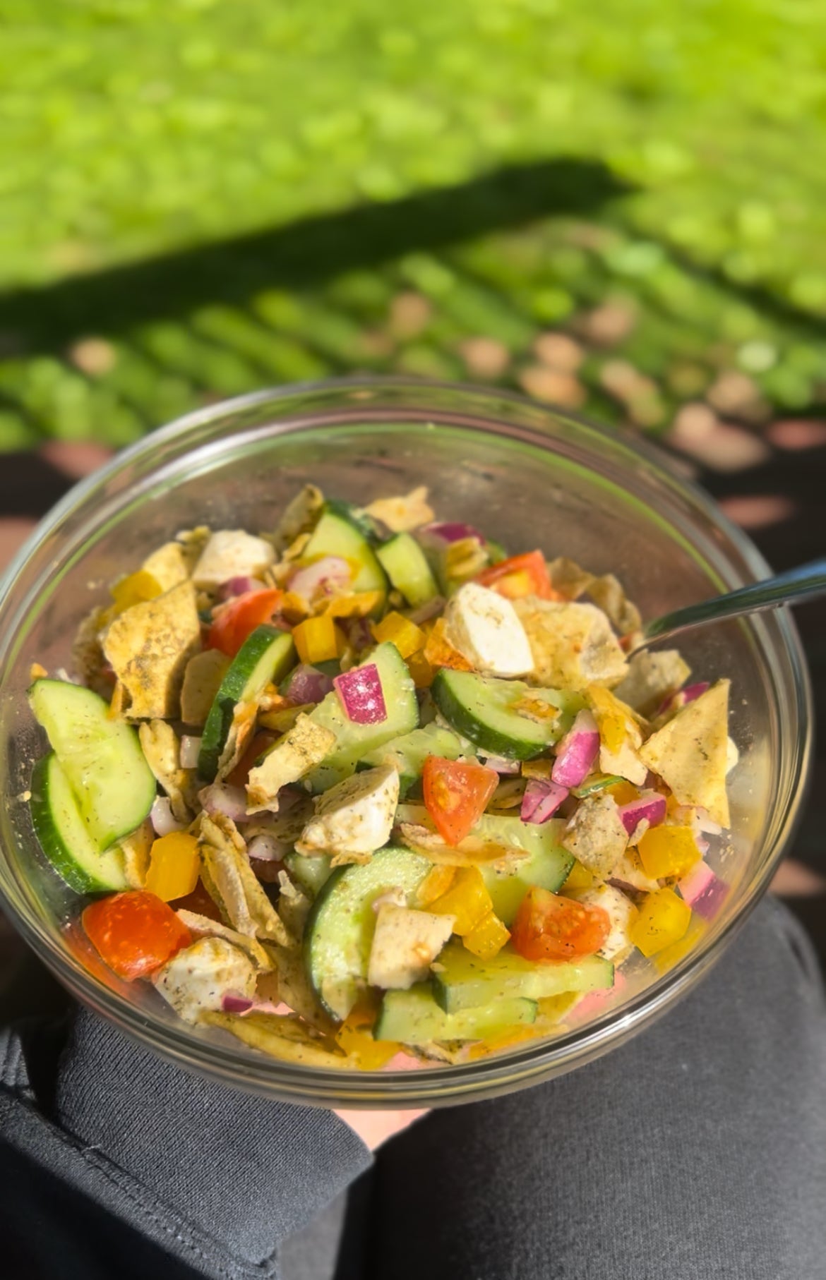 Panzanella-Inspired Salad with Za'atar Pita Chips